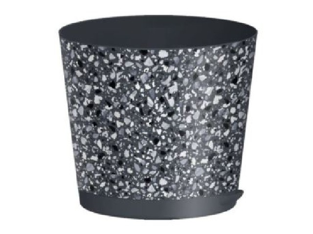 Горшок для цветов Stone Flower D160 мм, 2л с прикорневым поливом с декором (серый)